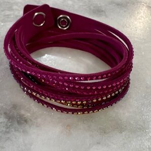 Swarovski Pink Wrap Bracelet with Crystal